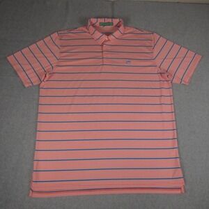 Southern Tide Polo Shirt Mens XL Orange Striped Stretch Performance Golf Casual